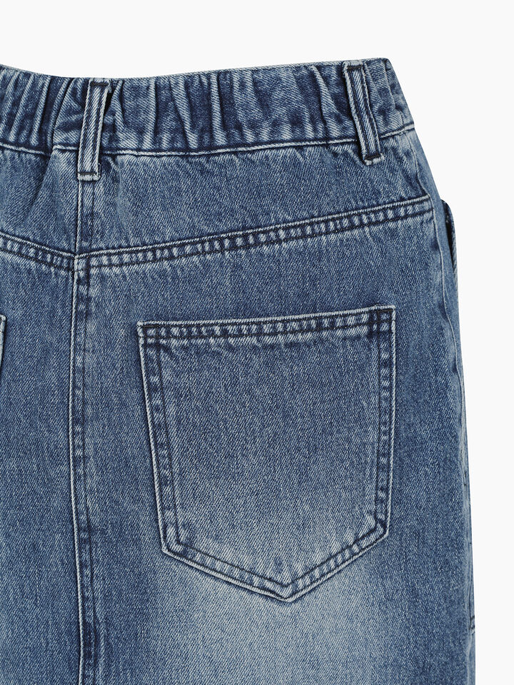 Blue long jean skirt - sisley k longuette skirts - Blue | Sisley K image number 5